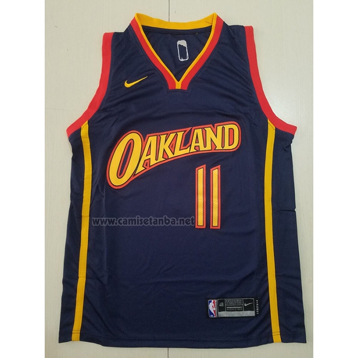 Camiseta Golden State Warriors Klay Thompson #11 Ciudad 2020-21 Negro
